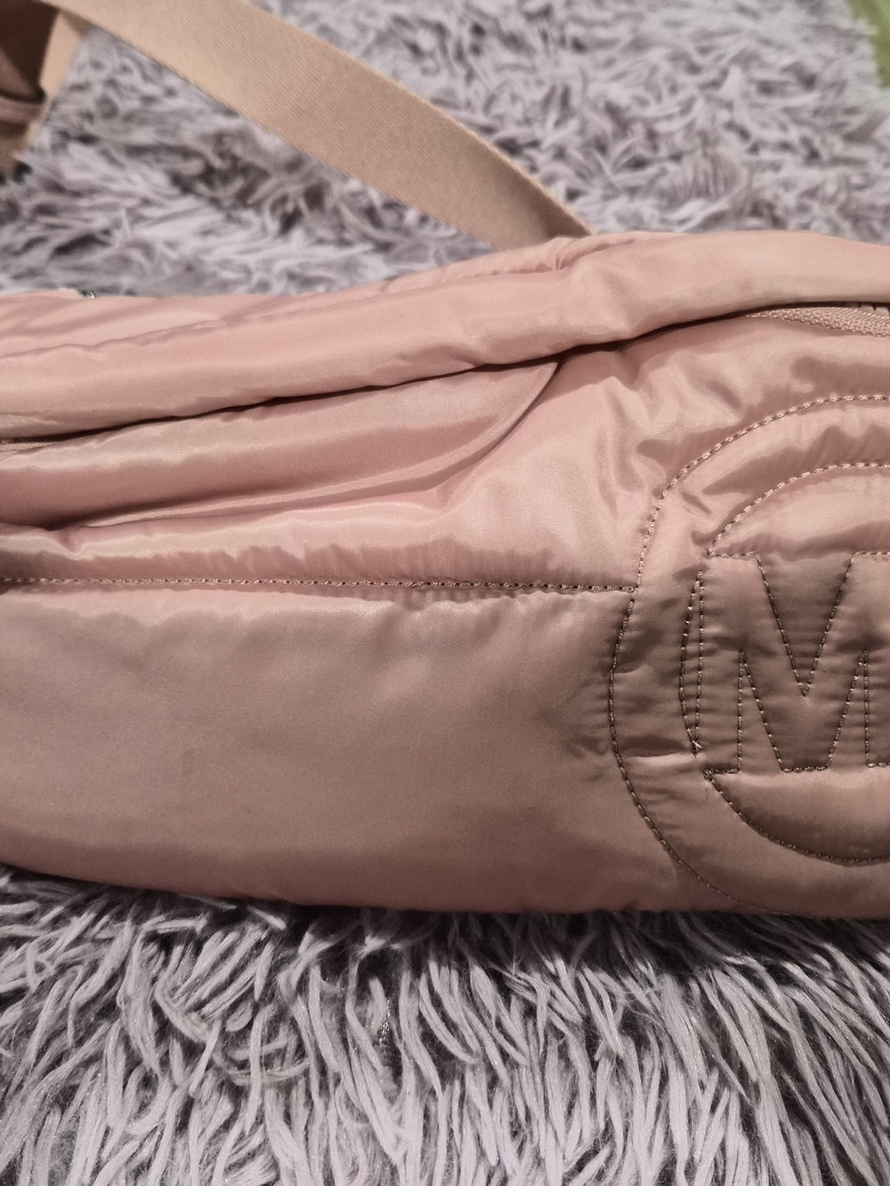 MK, Michael Kors Quilted Satin Crossbody Bag in Blush Pink